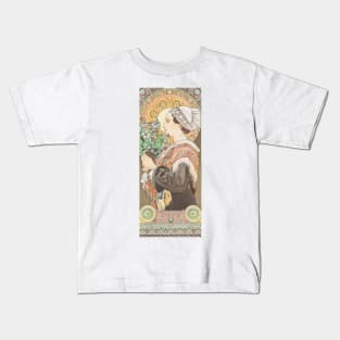 Sea Holly aka Thistle from the sands, Alphonse Mucha Kids T-Shirt